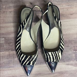 Zebra Print Michael Kors Kitten Heel